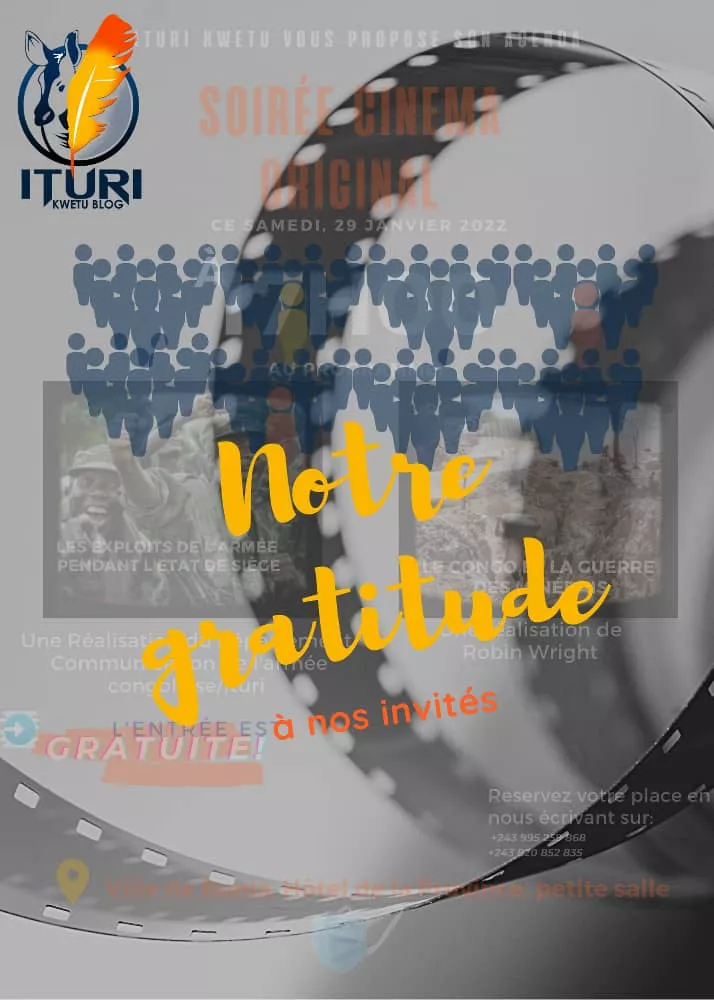 Ituri Kwetu-Soirée cinéma: Message de remerciement
