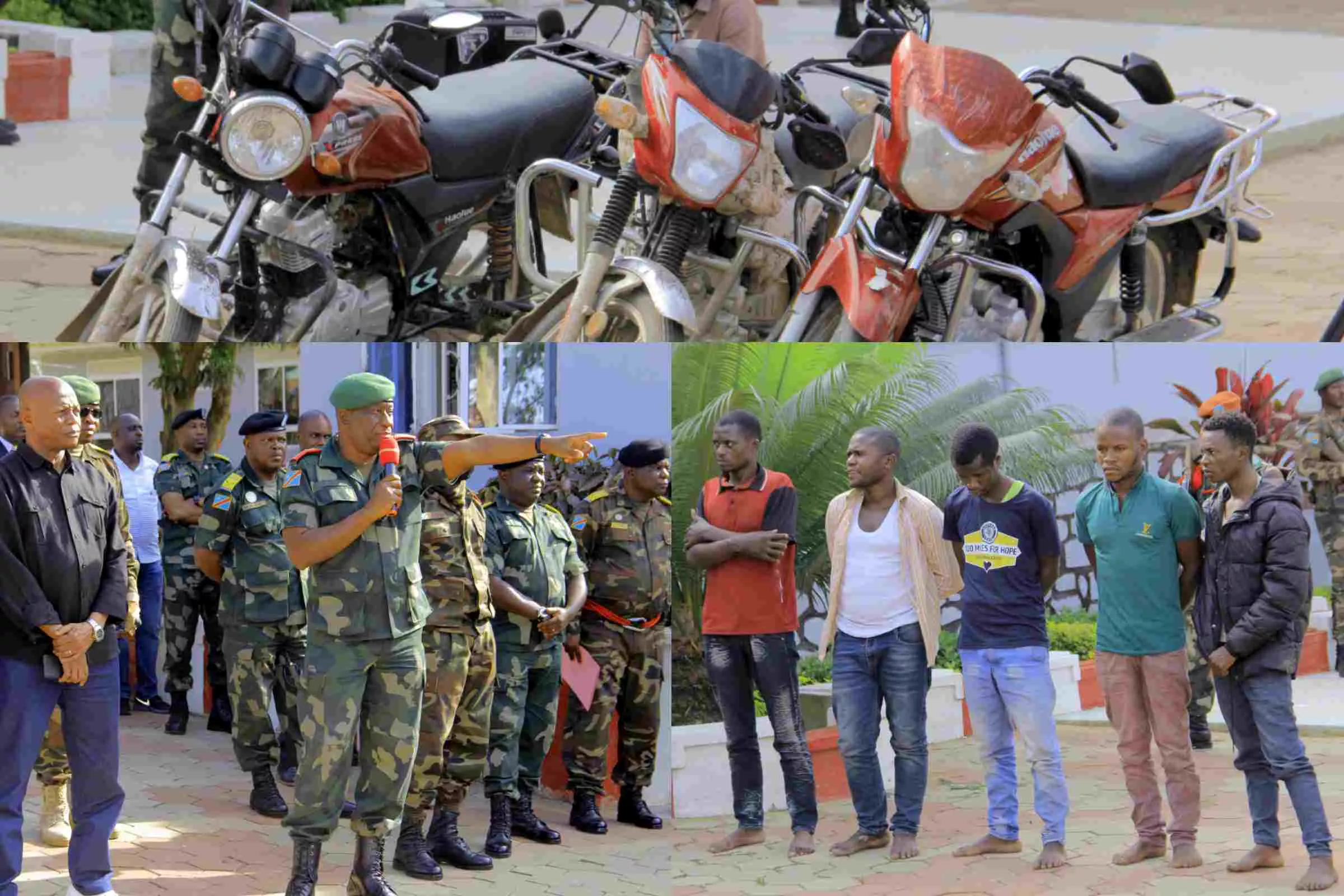 Ituri : des moto taximen parmi les présumés collaborateurs des ADF et M-23 présentés au gouverneur militaire